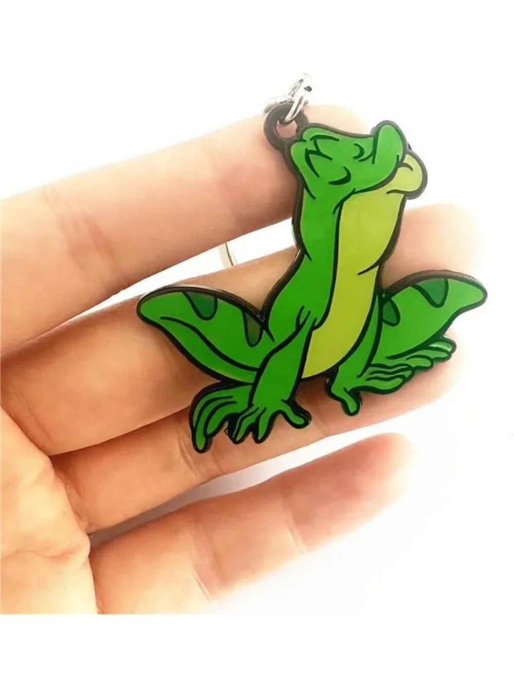 Adorable Couples Keychain Set - 2 Metal Frog Keychains, Green & Gold, Cute Gift